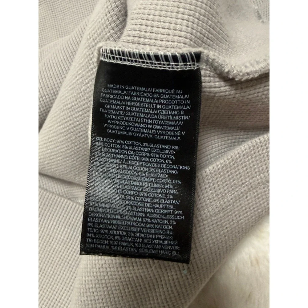 The North Face Waffle Knit Hoodie Mens M Gray Good Thermal Pullover 21x28